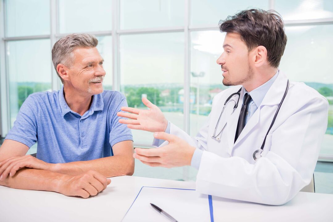 a patient with prostatitis at a specialist appointment