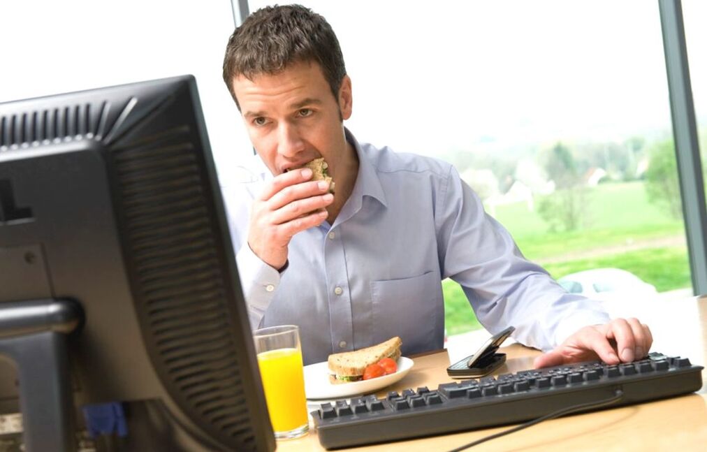 eating at work with prostatitis